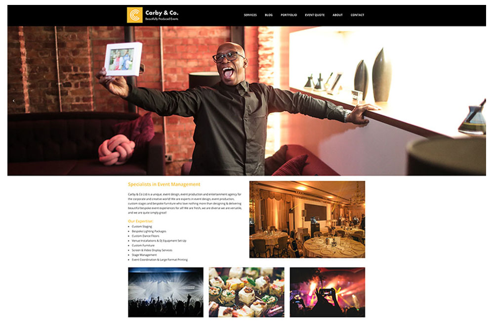 carby and co - new website - event production and design london 1