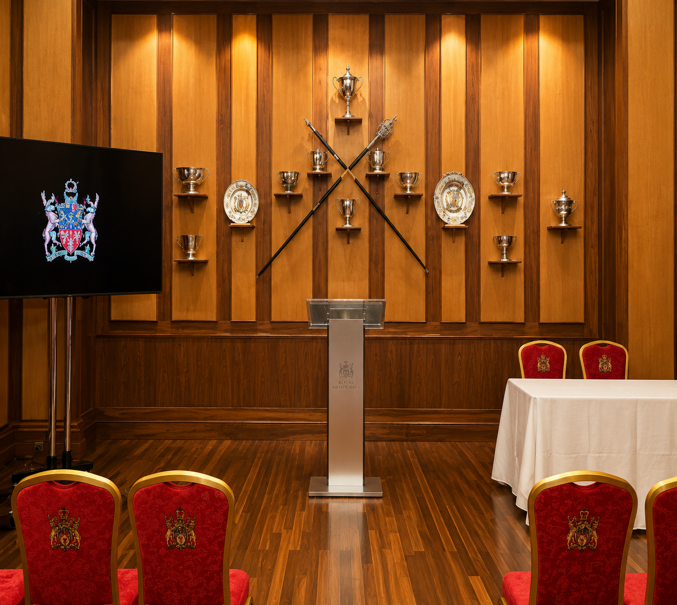 Minimal transparent lectern setup for formal ceremonies and event presentations